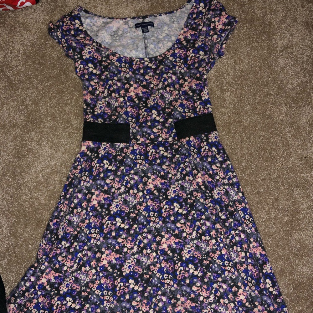 floral dress with open cut in back